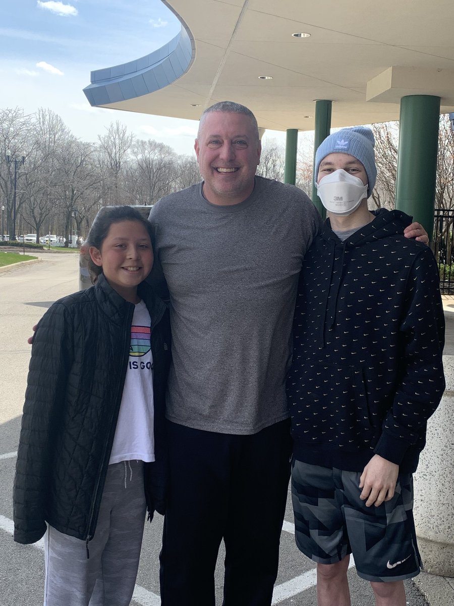 CoachMac_1's tweet photo. Got some great news while at the hospital…ran into this guy who is being released from Hospital!
So happy for Q &amp; Batton family 
#Qstrong
#kickingcancersass https://t.co/hEcInyCBaQ