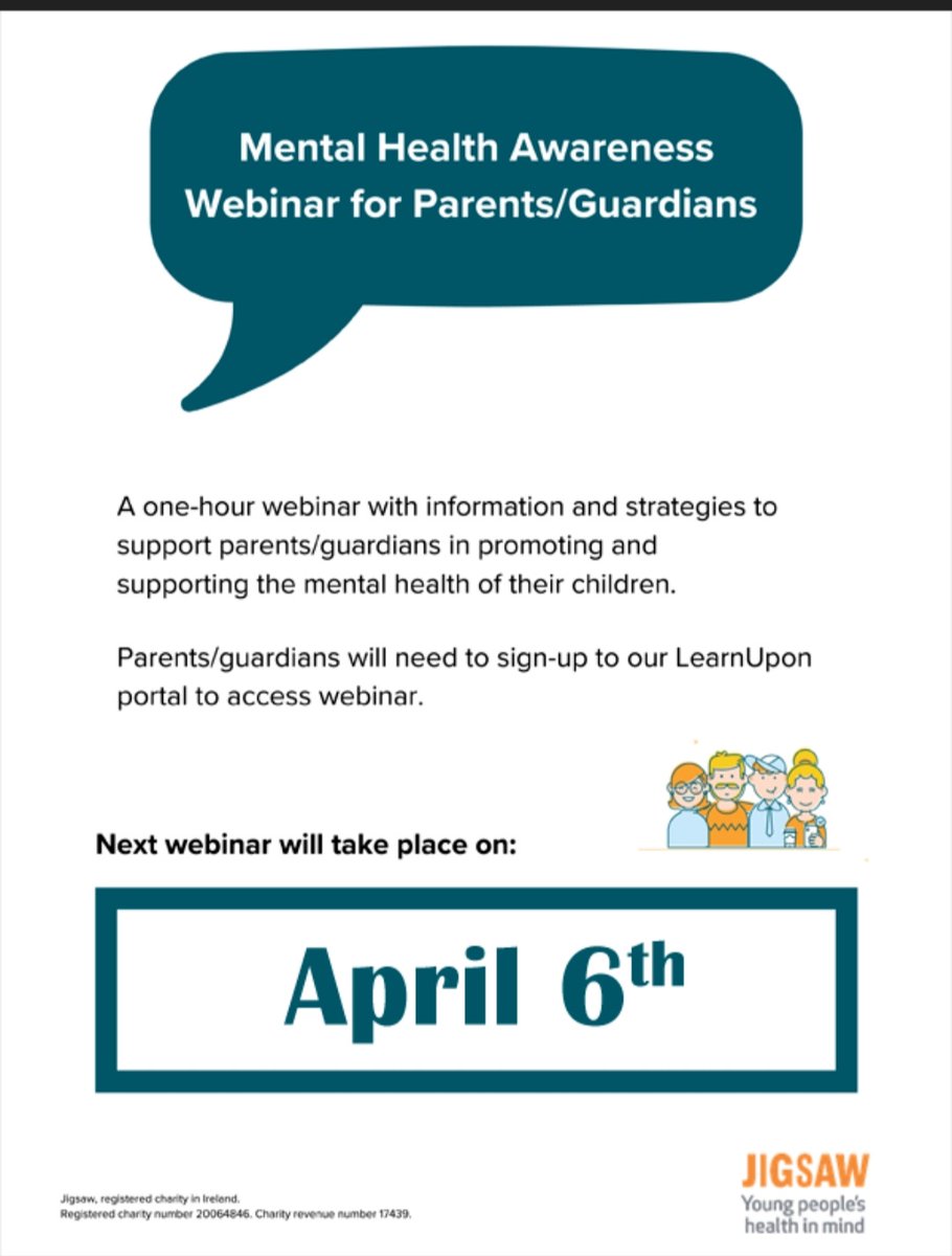 spwellbeing's tweet photo. @ScoilPol we are delighted to be taking part in Jigsaw's One Good School initiative to support the mental health and well-being of our students. Below we invite parents and the community to take part in a webinar to learn more about One Good School with @JigsawLimerick https://t.co/4gFBZZcD8q