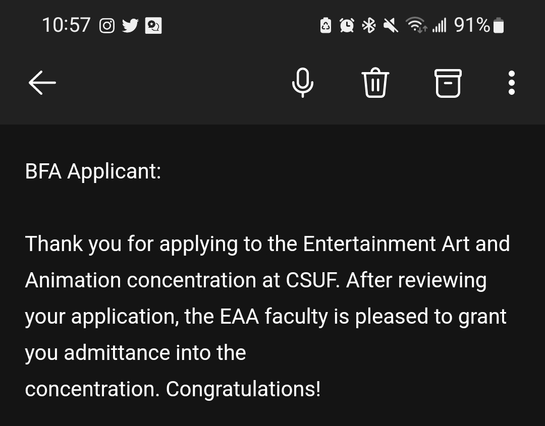 lylydraws_'s tweet photo. Guys. Yall I did it. I got into the animation program. Imma graduate as a bfa animation student I'm rlly making it there. Ik this isn't a job but the fact that I got in a program for my school is just as an achievement to me. I wanna cry man I can't believe. https://t.co/tLuvL3sVNT