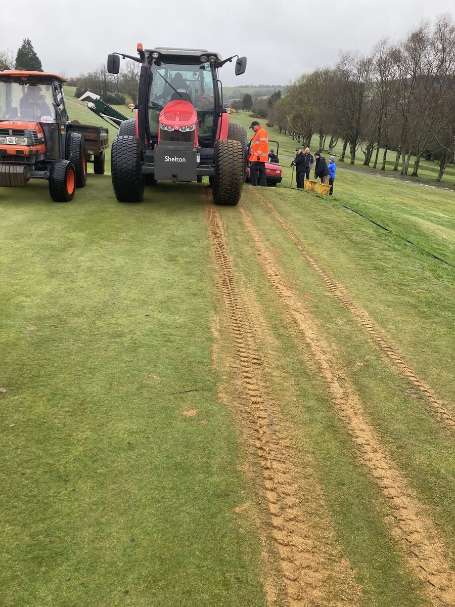 OkeGreenkeepers's tweet photo. Day 1 of drainage is over. Thanks to all staff and volunteers @OkehamptonGC for their hard work in the persistent rain, 500m of pipe laid, sanded, seeded and tidied up. Bring on day 2! 💪 (Hopefully we don’t find any granite). https://t.co/9NY5rgQmjm