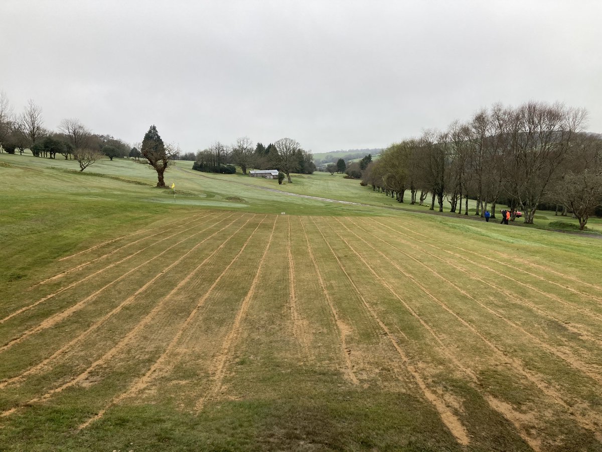OkeGreenkeepers's tweet photo. Day 1 of drainage is over. Thanks to all staff and volunteers @OkehamptonGC for their hard work in the persistent rain, 500m of pipe laid, sanded, seeded and tidied up. Bring on day 2! 💪 (Hopefully we don’t find any granite). https://t.co/9NY5rgQmjm