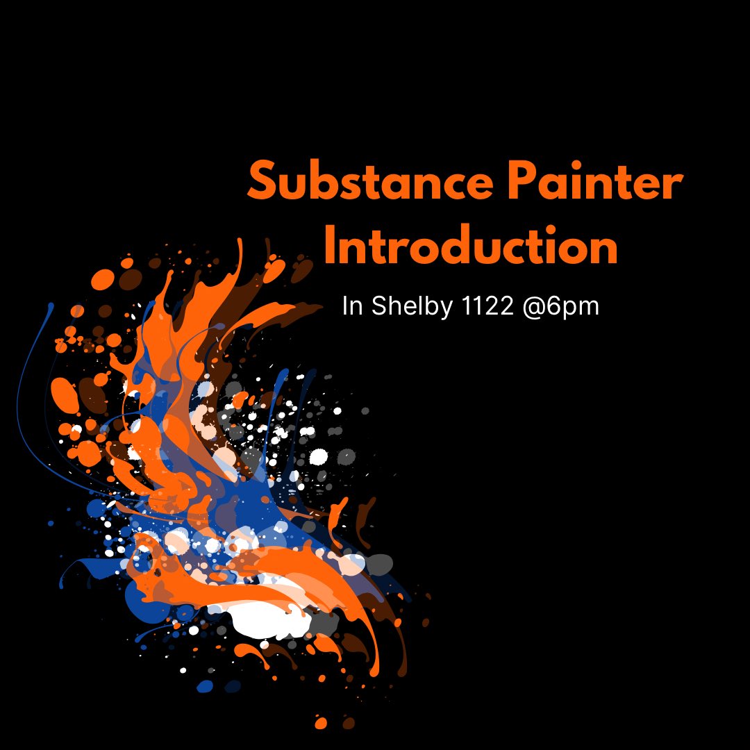 Auburn_TigerDev's tweet photo. Hello! This week, we'll be doing a broad introduction to Substance Painter, a 3D painting tool available to you as Auburn students on the Adobe Creative Cloud. Substance Painter allows you to easily generate and paint 3D textures on your models for your games! #au #gamedev https://t.co/H6KOKZdPx7