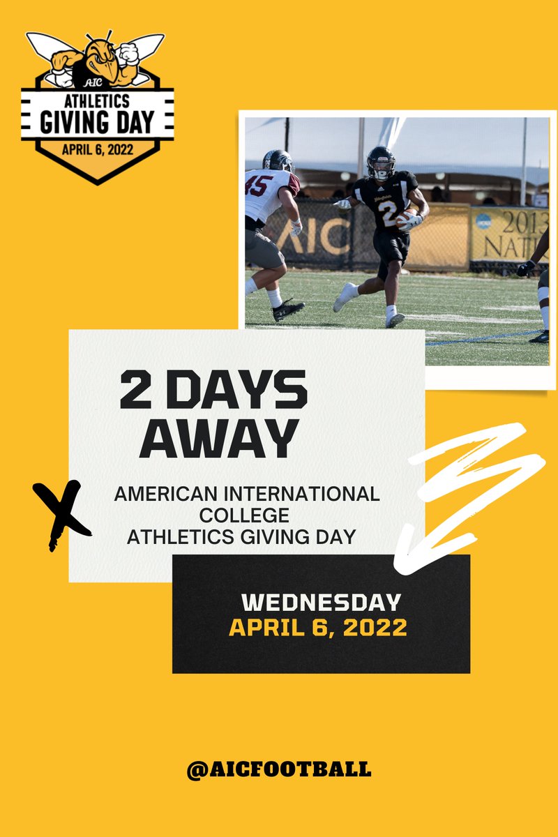 AICFootball's tweet image. We're just 2 days away from the biggest giving day of the year at AIC. The time is now to separate ourselves from every other team in the NE-10. 100% of donations will go towards our Locker Room Project. The link to donate is in the BIO!! #AIelite #BuildTheHive