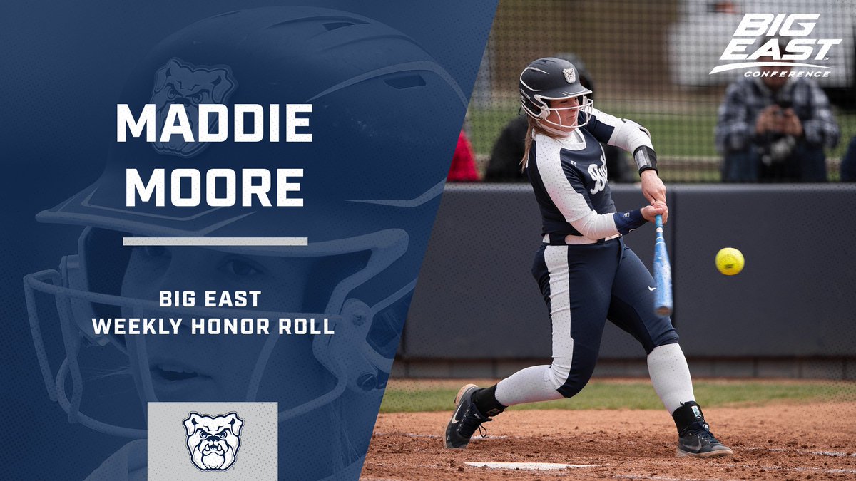 Maddie Moore is recognized by the BIG EAST for hitting .556 with a pair of multi-hit games over the weekend against UConn.

#ButlerWay