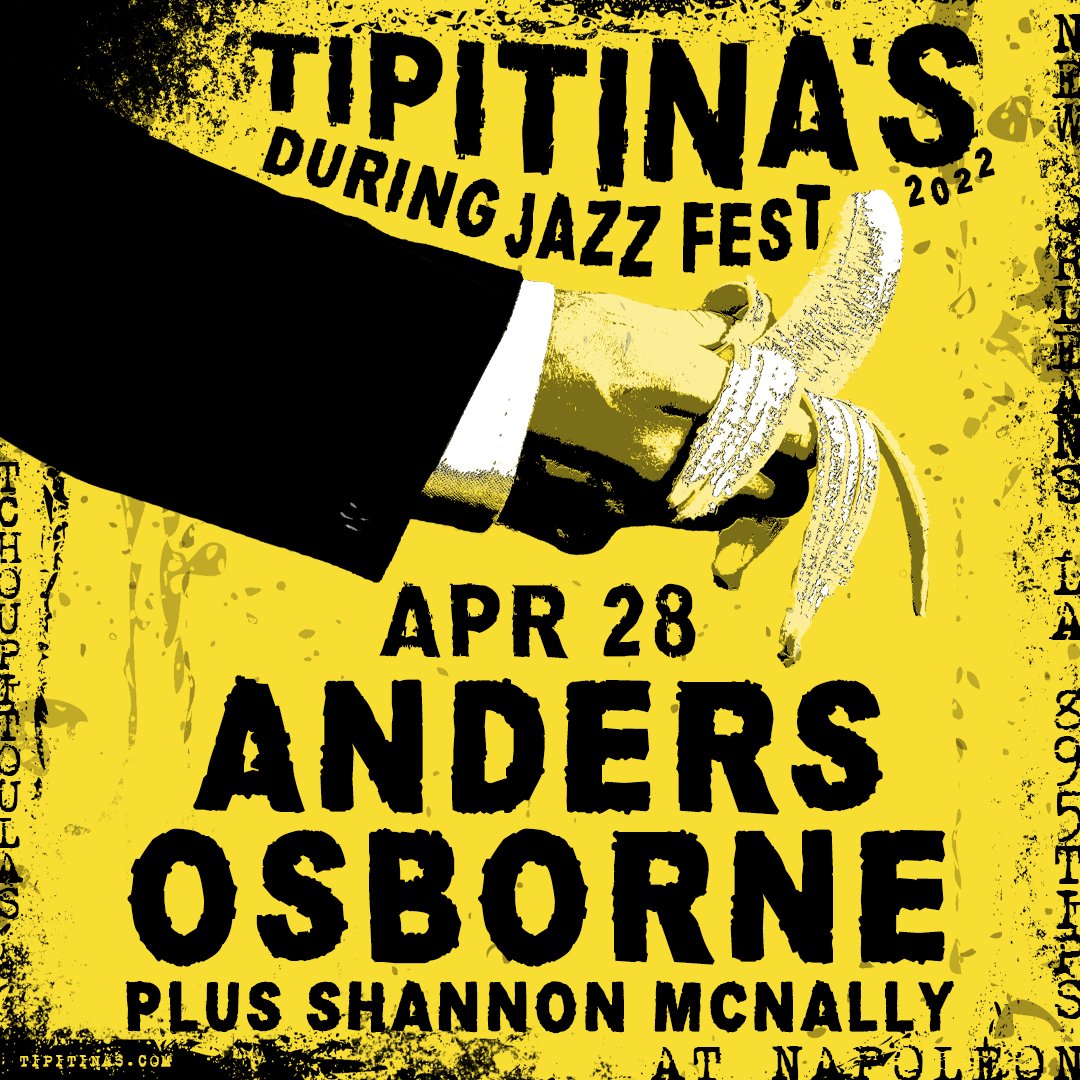 My fav thing about Anders Osborne is that he is a believer in the gracious existence of the Great Professor Long Hair, whose bronze bust greets all who enter Sistine chapel of New Orleans, Tipitinas. I shed a lil tear when he asked me to join him 4/28- 1st weekend of Jazz Fest