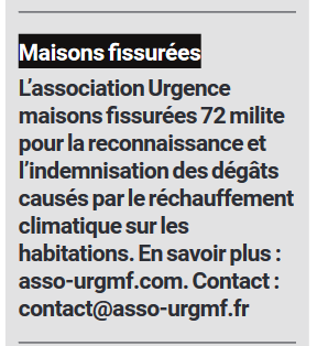 Aumf72's tweet photo. Nous remercions la ville de @ville_lafleche d'avoir publié une petite annonce dans leur Magazine Municipal mensuel Avril (page 5) #maisonsfissurées #sarthe #sécheresse #catnat #retraitgonflement
Je vous invite à le parcourir : https://t.co/UGB9To5QDQ... https://t.co/r0vn9UzNqb