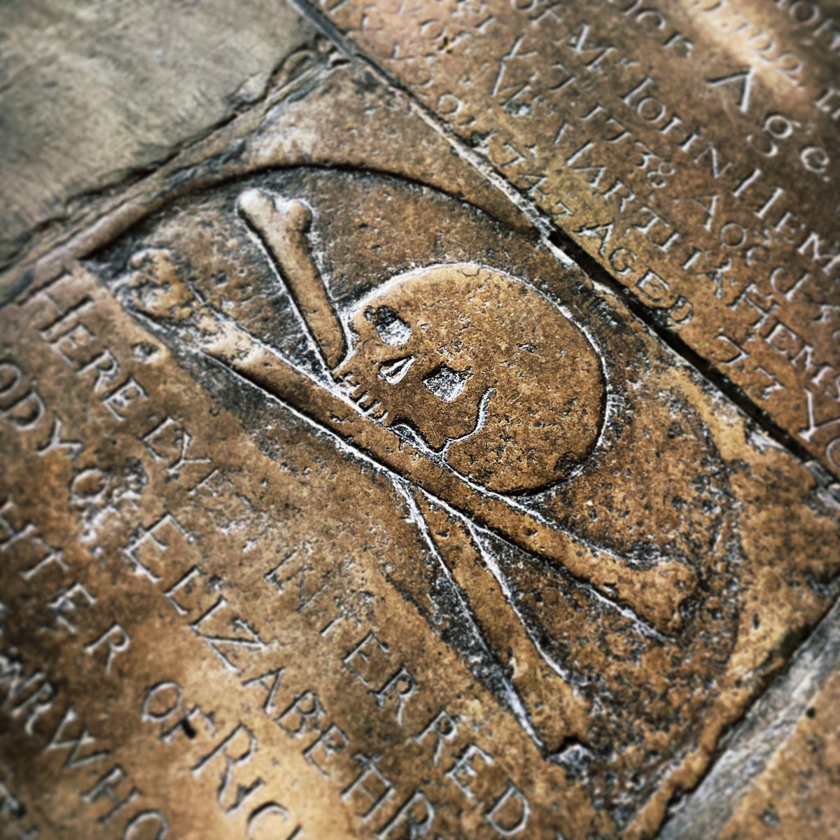 The stone of the young Elizabeth Blisse - laid in the Cathedral retrochoir - for this #MementoMoriMonday