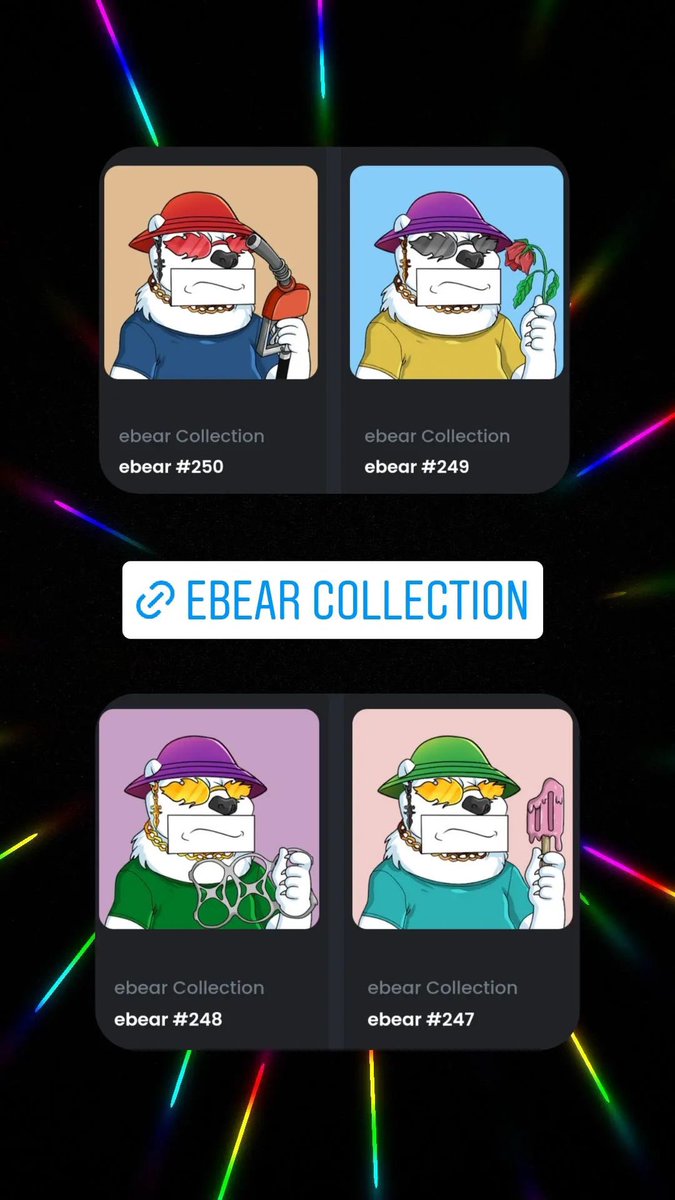 ebear_NFT's tweet photo. Check our project!
Part of profit will be donated 🌱
We evaluate offers for ebears 💰
https://t.co/ipJBBeIl2R

#NFTs #ethereum #polygon #NoGasFees #opensea #NFT #NFTCommunity #NFTCollection #savetheworld #WWF #Greenpeace https://t.co/qqxoxsANVX