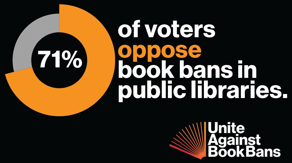A majority of Americans oppose book bans, and yet in 2021 we saw an unprecedented surge in book challenges. Stand with us in the fight against censorship. uniteagainstbookbans.org 
#UniteAgainstBookBans #FReadom #NationalLibraryWeek