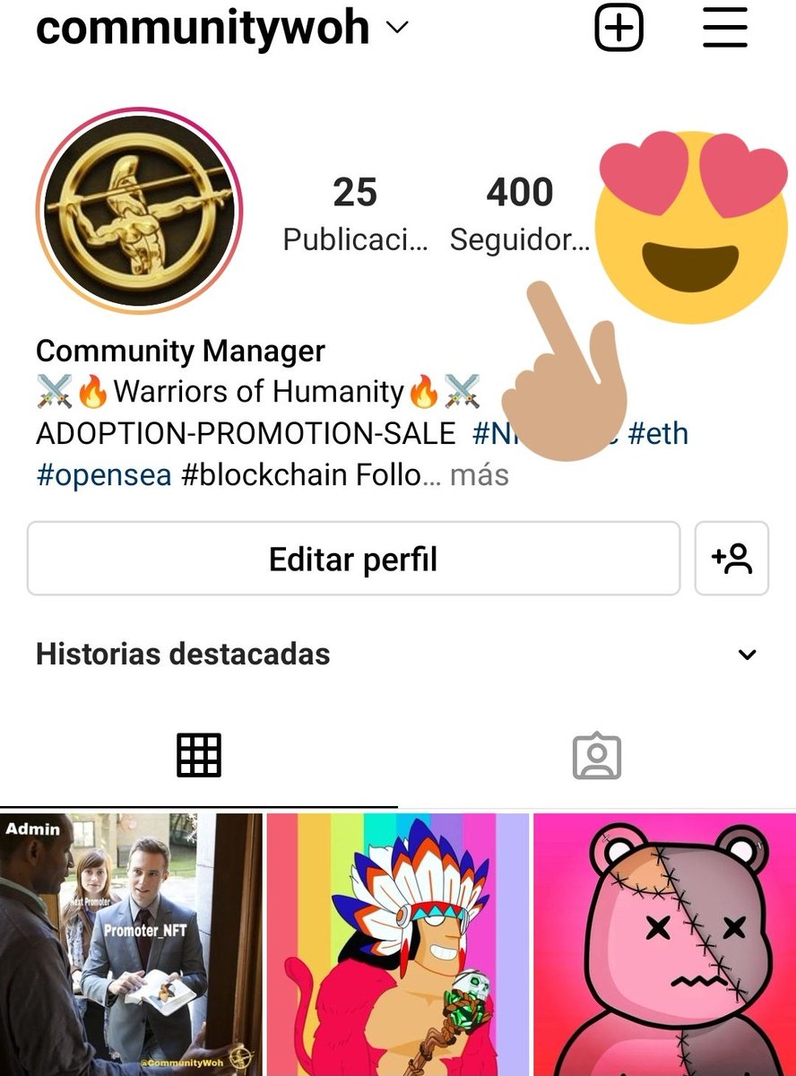 CommunityWoh's tweet photo. we are already 400 on insta!🎉
Can you help me get to 500? thank you all very much 😜✌🏼🌕🚀
Follow on insta 🔽
🟠 https://t.co/4soKkAcqAO

#NFT #NFTGiveaway #nftnews #Memes #btc #instagram #follo4folloback @HomoWorldNFT https://t.co/2fCrG0iUUc