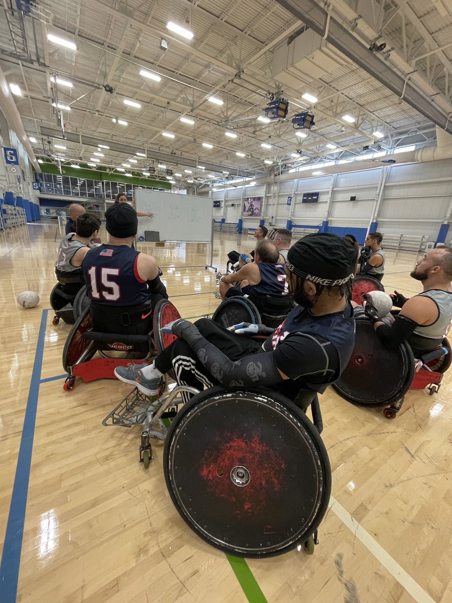 alyy_gal's tweet photo. Got asked to work the Team USA Low Point Rugby camp this week! Great opportunity and blessed to be here! #WheelchairRugby #AdaptiveSports https://t.co/KeUMESYMAf