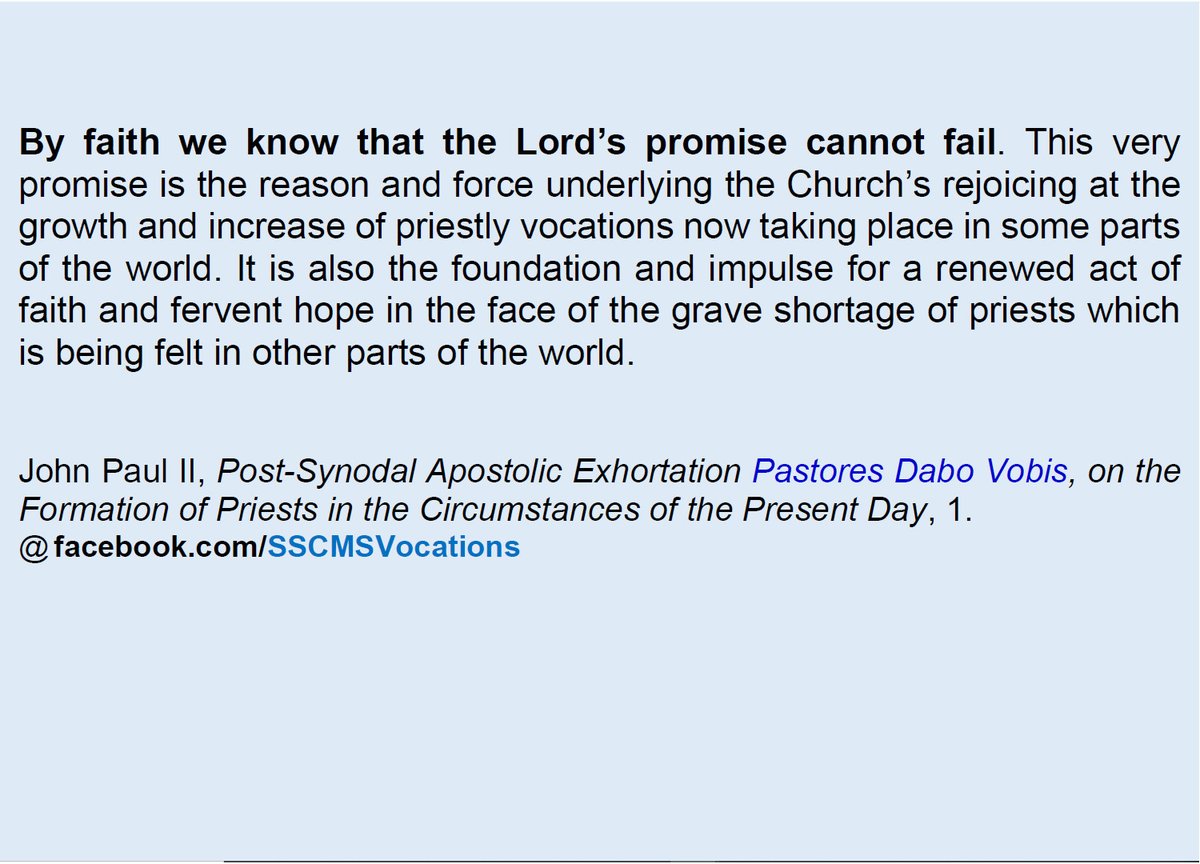 VocationsSSCMS's tweet photo. From the teaching St. John Paul II
Pastores dabo vobis 
#Seminary #Seminarium #CatholicChurch #KościółKatolicki #priestlyvocation #Catholic #CatholicTwitter #vocations https://t.co/7RtF1Yx0ey