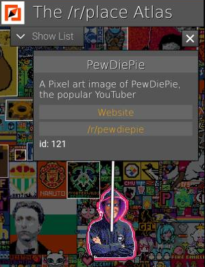 r/place has labeled Peppy as PewDiePie LMAOO