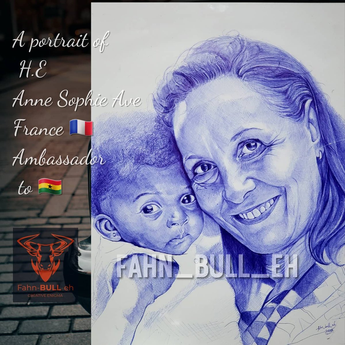 EhBull's tweet photo. last night I had the honors to present these beautiful pen drawings to the legendary twin photographers (twinsdntbeg) &amp; Her Excellency Anne Sophie Ave the France ambassador to Ghana. 
I am Fahn_bull_eh The creative Enigma https://t.co/eauK5Fckn2