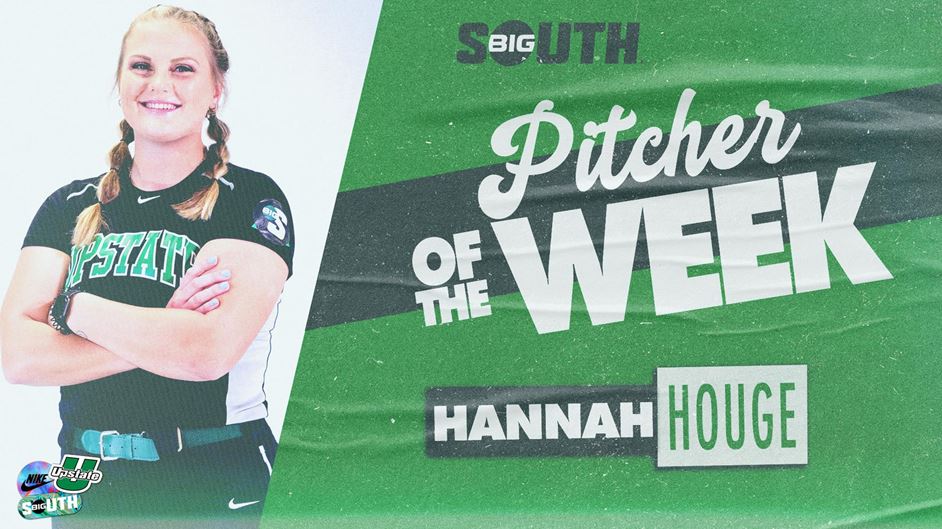 UpstateSoftball's tweet photo. Hannah Houge earns her first Big South honor as she is named the Big South Pitcher of the Week following her stellar performances against ETSU and Winthrop where she had 31 strikeouts and a perfect 0.00 ERA.

🔗 | https://t.co/wCLV7UKbRs

#SpartanArmy ⚔️ https://t.co/scRP048uoJ