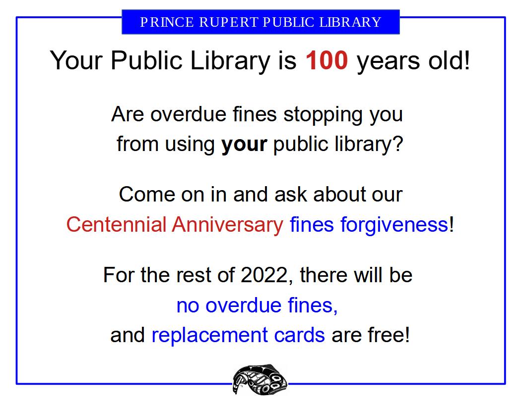 No overdue fines! Free replacement cards! Fines forgiveness!