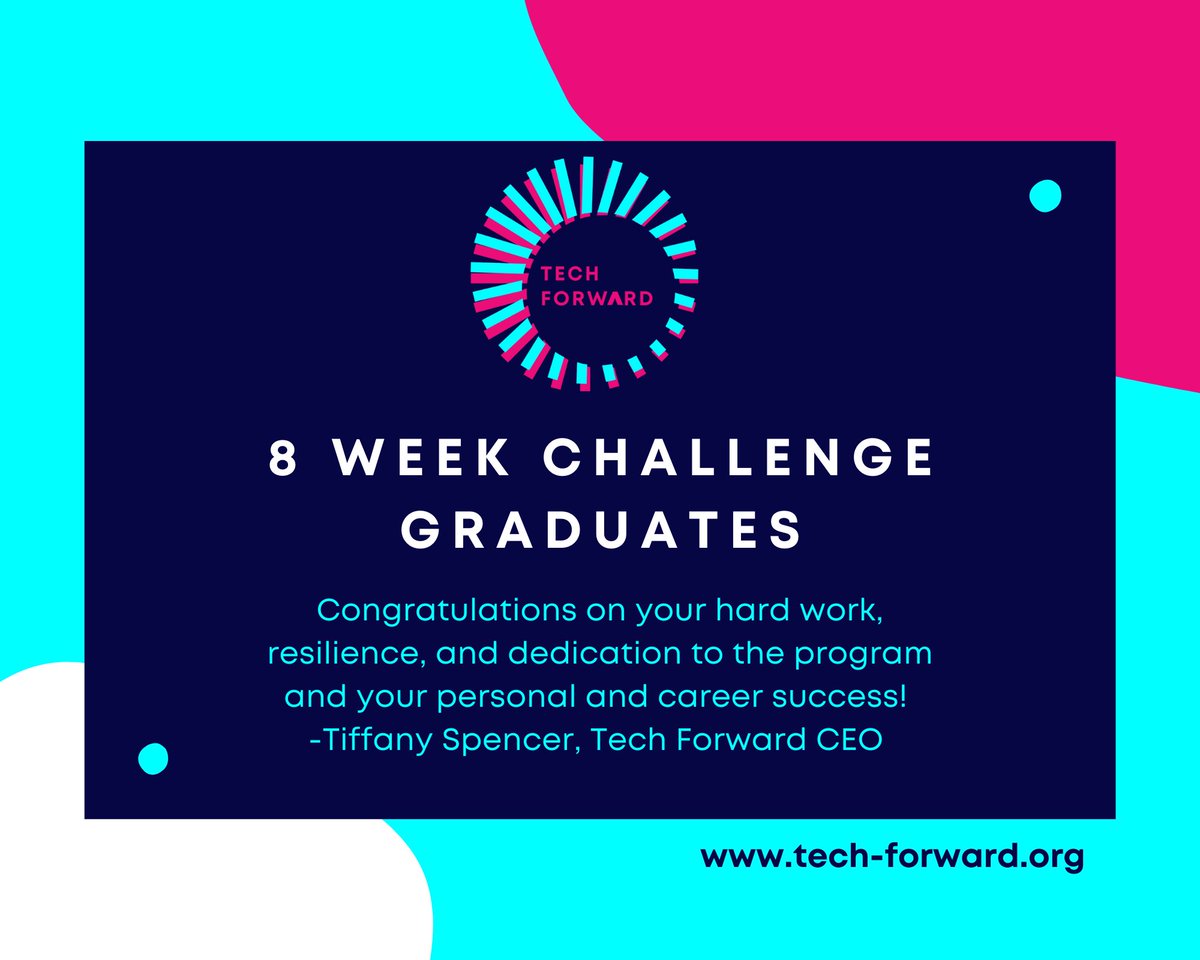 techforwardorg's tweet photo. Getting started is the easy part, finishing makes you a warrior!"
We want to congratulate our first 8 Week Challenge Cohort of 2022! They have completed all of their prep courses for the salesforce admin certification.
#8weekchallenge #techforward #graduation #salesforcequestions https://t.co/bOa6nnIV1o