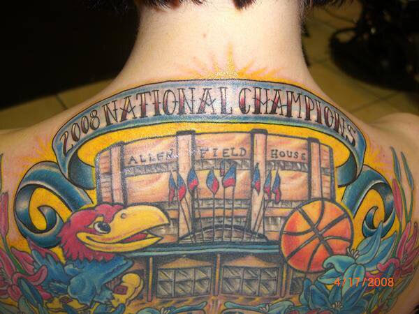KUtatKat's tweet photo. been trying to explain to my 5yo when @KUHoops last won the championship, using my #kubball tattoo as a reference๐คช๐ฅด #RockChalk #letsgetanother #NationalChampionship #MarchMadness #Jayhawk #tattoo #superfan #JayhawkNation https://t.co/zDrKhnrin2
