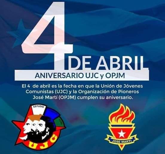 LuisAlbGR's tweet photo. En el 60 y 61 aniversario de la UJC y UPC de Cuba, a pesar del bloqueo, la estimulación al abandono y las carencias; la juventud crece junto a su revolucion. #VamosConTodo https://t.co/zadRTvjXRf