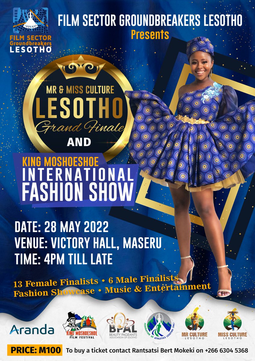 RantsatsiMokeki's tweet photo. Me trying to Imitate @KhabyLame to make you guys buy tickets for our upcoming Mr and Miss Culture Lesotho 😃😂
Limited Tickets. M100 Tag. DM Me!!!
#KingMoshoeshoeFilmFestival #Mr_and_MissCultureLesotho #arandablankets #basothoculture #madeinsouthafrica #basothoblankets https://t.co/KTw8D2bkip