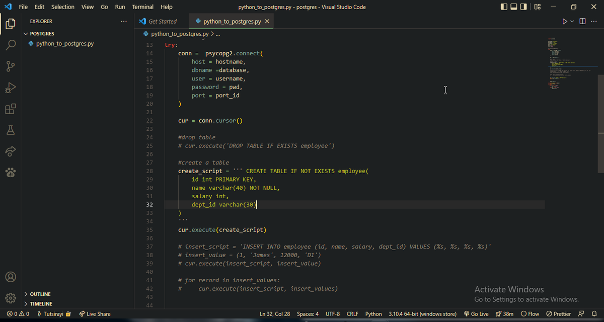 _tsorayi_'s tweet photo. We back after a long break from the keyboard. We looking at getting a better understanding of @ThePSF and @PostgreSQL. Seems to be similar to how we use #sqlite.
#100DaysOfCode #programming #python #prostgreSQL #databases https://t.co/L8j9qzkP5b