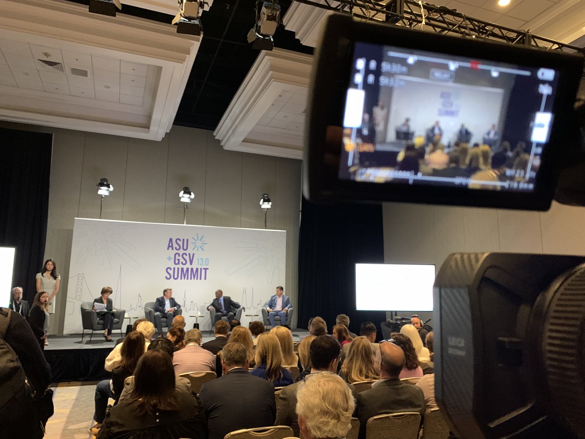 Great panel this a.m. with <a href="/EloyOakley/">Eloy Ortiz Oakley</a>, <a href="/TonyThurmond/">Tony Thurmond</a> and <a href="/MonicaCLozano/">Monica Lozano</a> talking about the culture change and innovation mindset needed to deliver quality #highered at scale across the U.S. and around the world. #asugsvsummit