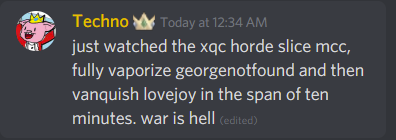 Techno messaged in his discord!