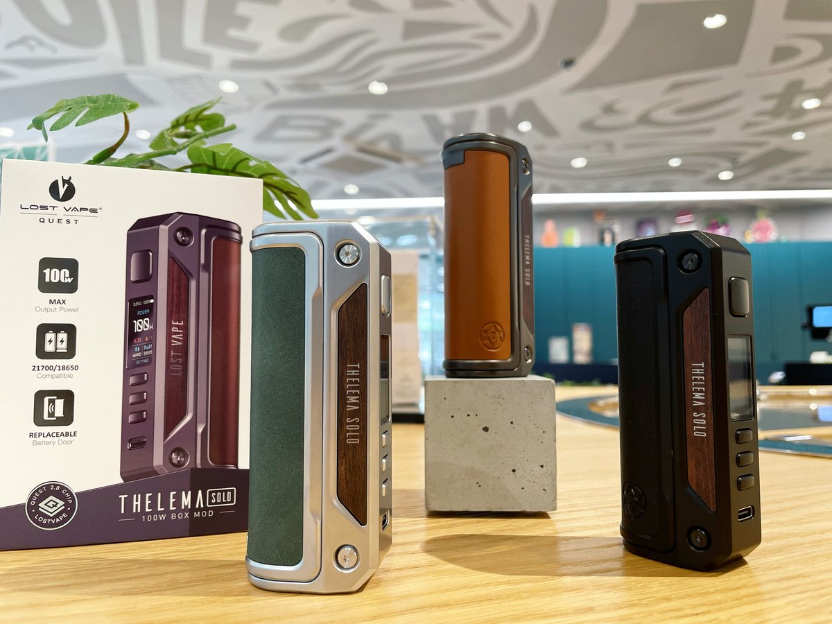 AllVap's tweet photo. NEW IN 🌟
LOST VAPE - THELEMA SOLO 100W 
Découvrez la nouvelle box simple accu 21700/ 20700 ou 18650 de la marque @lost_vape !
Disponible en shop et online ! 
Cliquez ici 👉 https://t.co/DRXiFD6uJl  👈 
#allvap #vape #lostvape #thelema100 #boxmod #vapeon https://t.co/U2JBkxwaJv