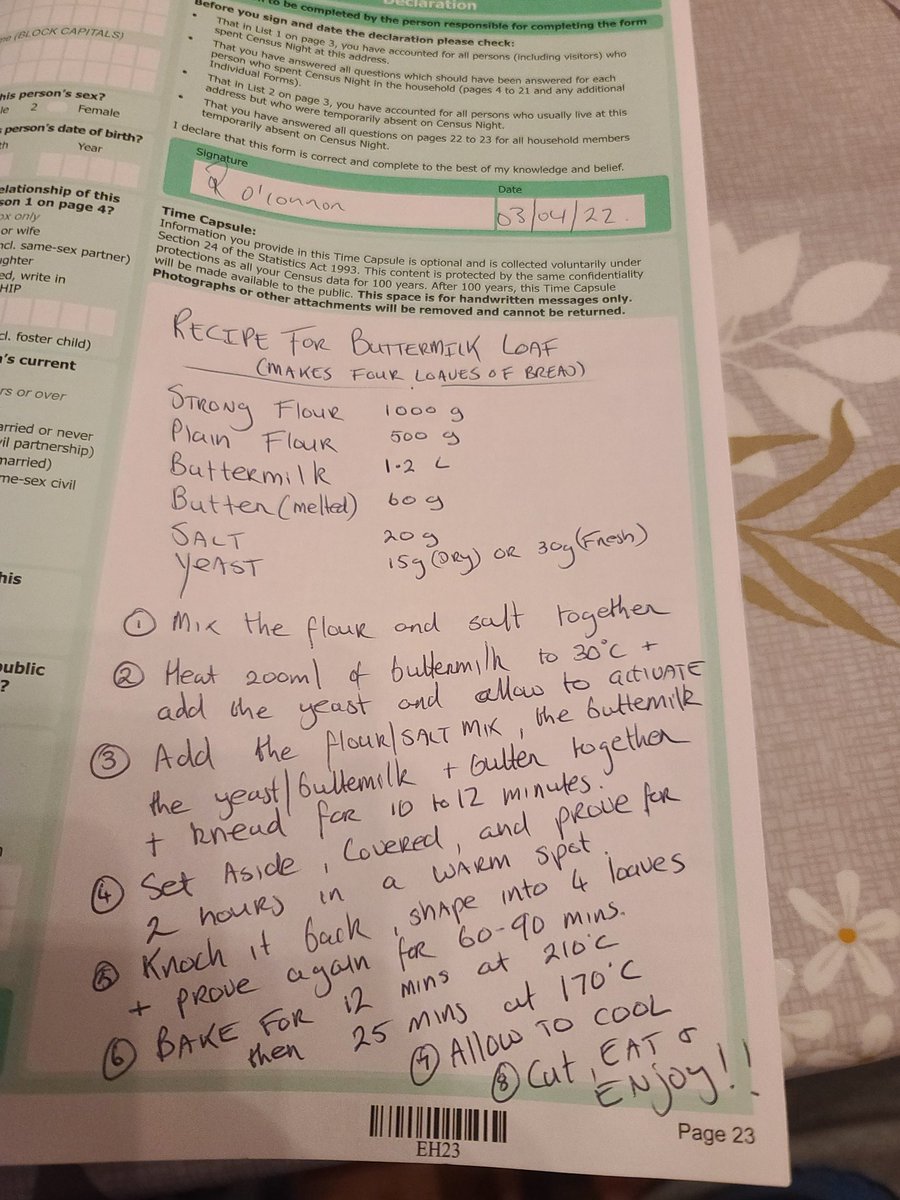 Decided to share my fávourite bread recipe with future generations #limerickloaf #Census2022
#limerickfood