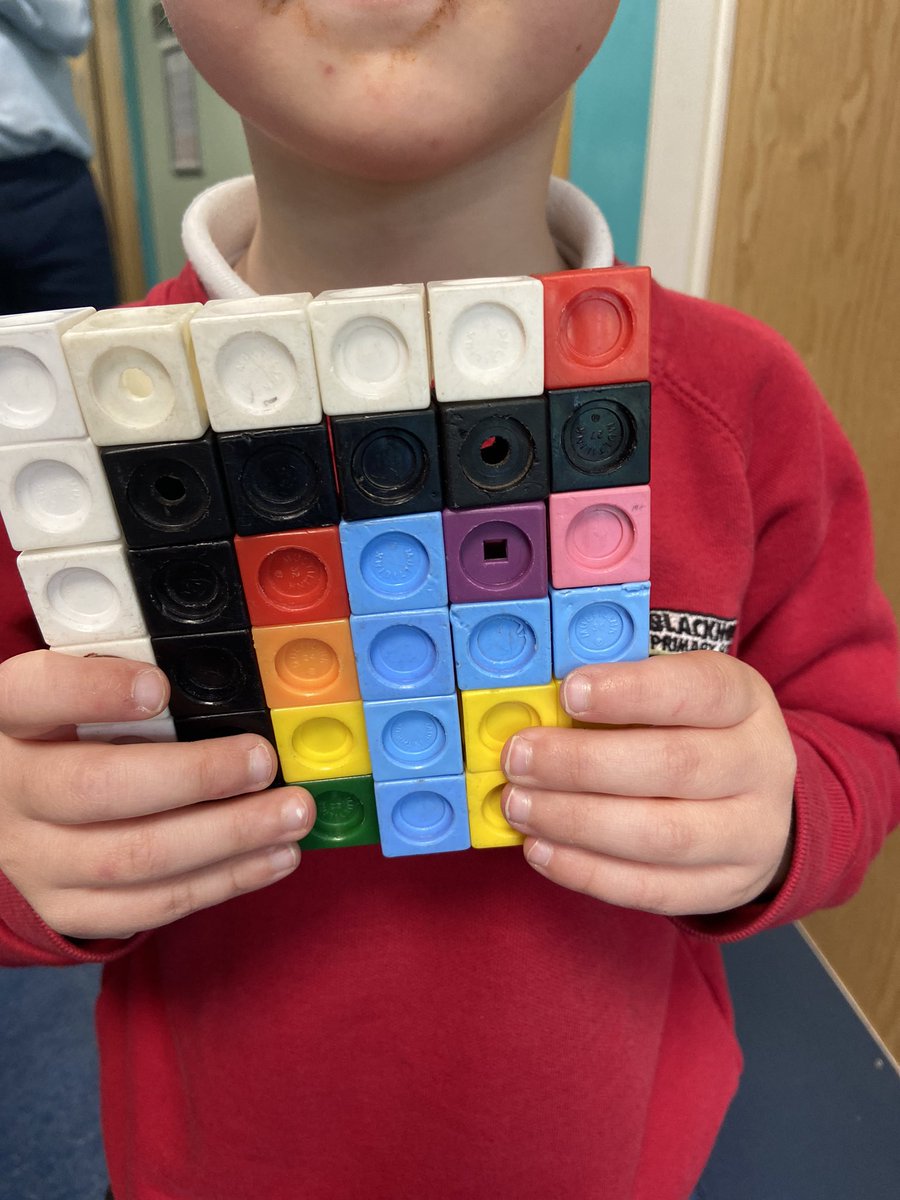 Southgloshead's tweet photo. So today a Reception child explained squared numbers to me using this model he’d made. In fact he could tell them me up to 12x12?!

He’s 5! 😯 https://t.co/hfZDBonBNX