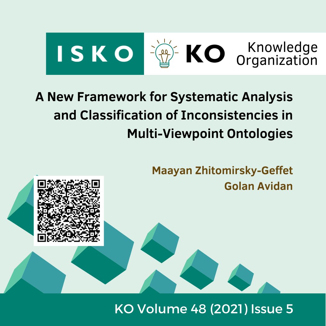 ko_isko_'s tweet photo. A New Framework for Systematic Analysis and Classification of Inconsistencies in Multi-Viewpoint Ontologies
Maayan Zhitomirsky-Geffet, Golan Avidan
Available at: https://t.co/K7FRNJoNE2
#KO #KnowledgeOrganization #SystematicAnalysis #Classification #Ontologies #Framework https://t.co/LFsr3YRA4y
