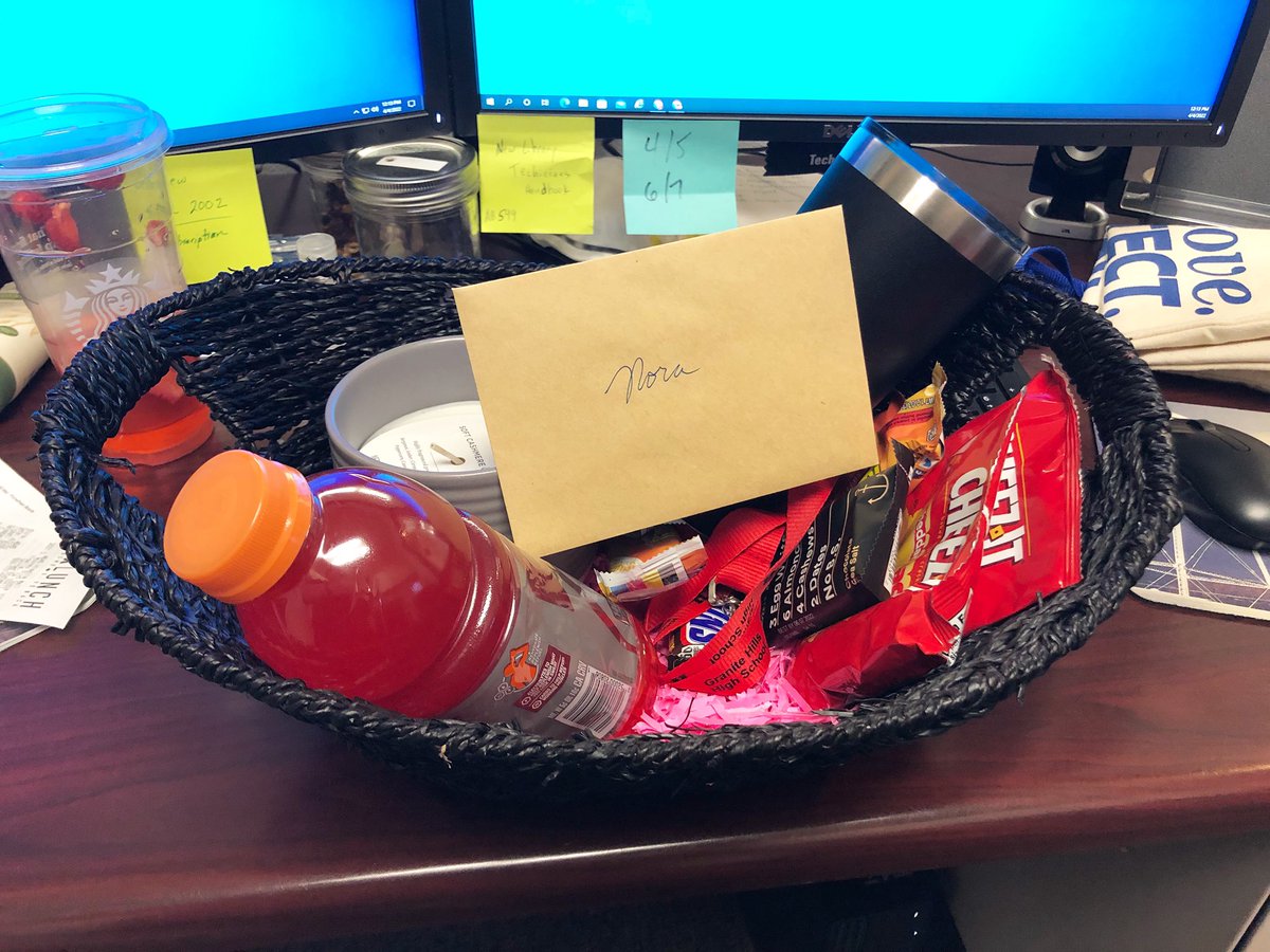 nallstedt's tweet photo. On my desk this morning from my administration for Librarian Appreciation Day #granitehillshs #portervilleUSD #adminrocks https://t.co/X8UItShp8F