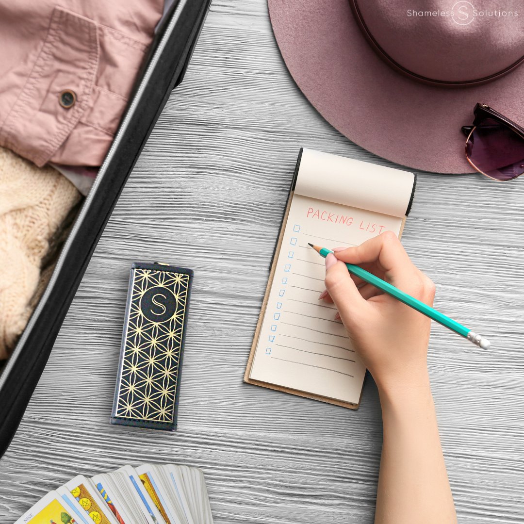 ShamelessTarot's tweet photo. “One’s destination is never a place, but a new way of seeing things.” Henry Miller.

…And that’s why we bring a tarot deck and journal with us when we travel. 🙂

Is your tarot deck on your packing list, too? 
.
#tarot #tarotcards #tarotdeck #tarotcase #tarotbag #tarotdaily https://t.co/vRWLJAxH8E