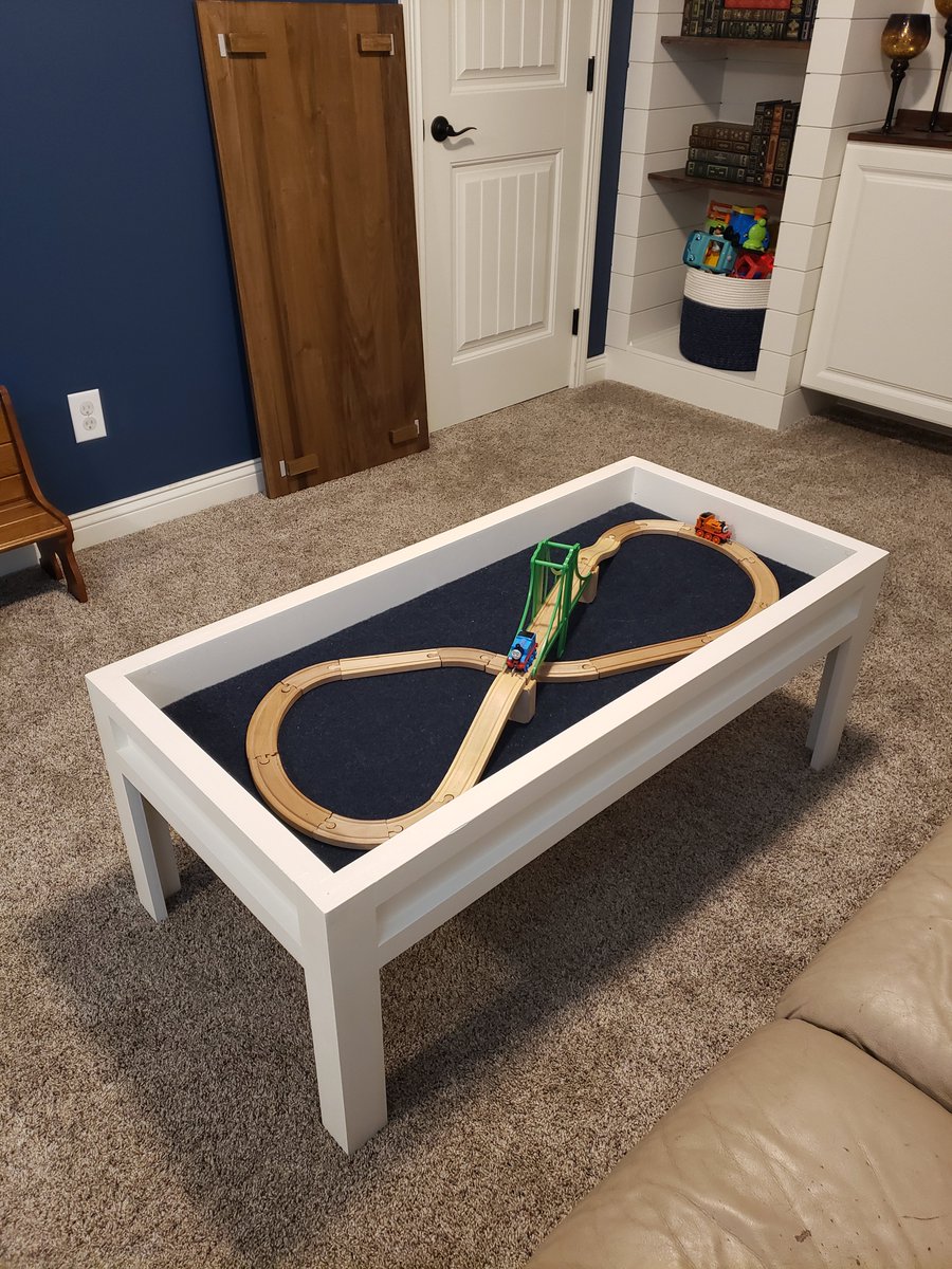 TJsWoodshop91's tweet photo. Train table for my son, coffee table for my wife! #woodworking #handmade #handcrafted #traintable #coffeetable #multifuctional #multiuse https://t.co/w3HTcPOQ10