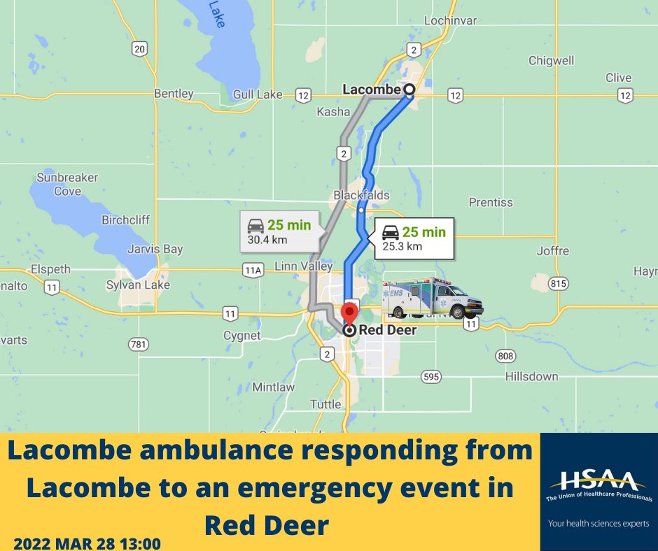 HSAAlbertaEMS's tweet photo. #HSAAEMS #LongResponse #Lacombe #RedDeer #ableg #ABHealth #AHS #yourEMS https://t.co/AzKWuS6qeu