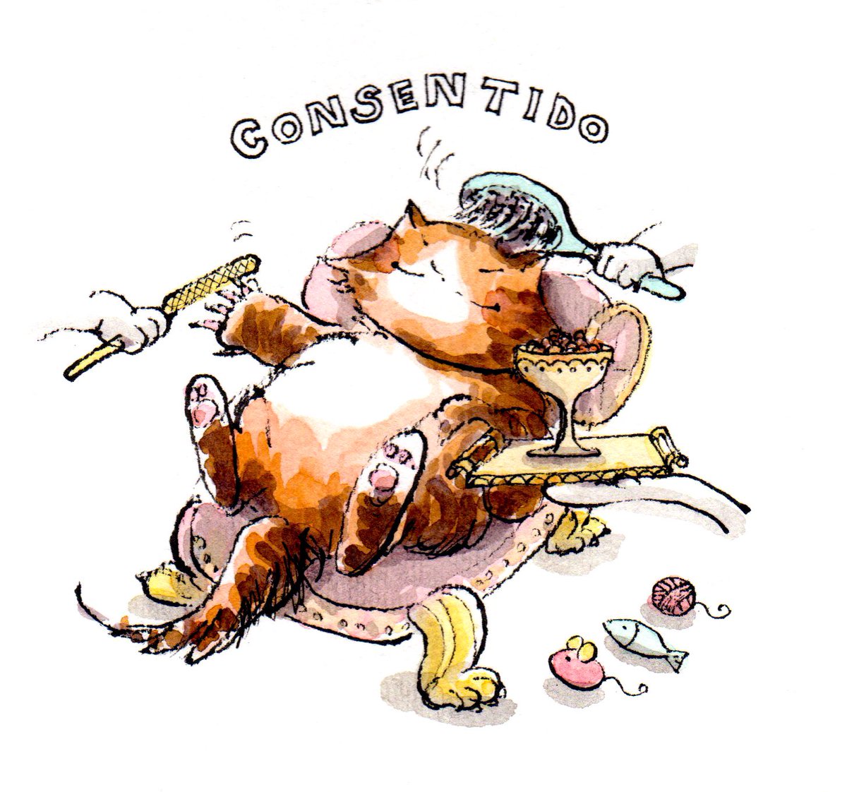 New Spanish vocabulary I learned today “consentido”
It means ‘very pampered’.
*
*
*
*
*
#scbwi #CBIG #CBIGNYC #childrensbookillustration #childrensbookillustrator  #midnightatelier #kidlitart #kidlitartist  #learningspanish #aprenderespañol #consentido #pampered #pamperedcats