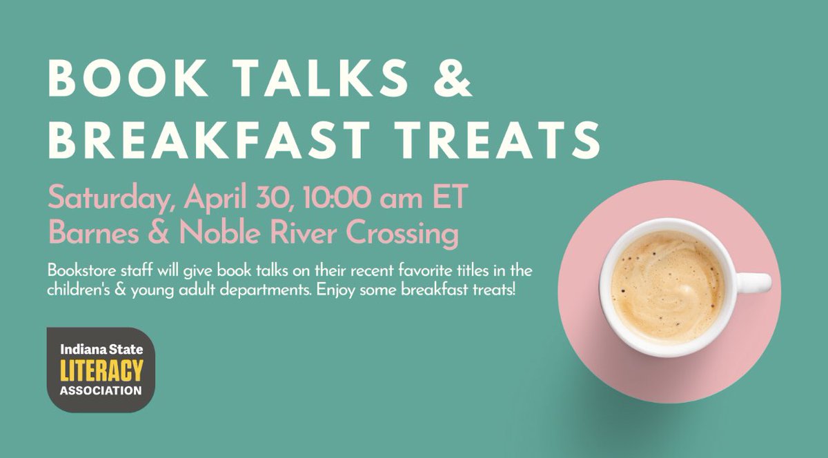 centINDliteracy's tweet photo. Join us for a morning full of book talks and yummy treats! ๐๐ฉโ๏ธ
#IndianaReads @IndianaReads https://t.co/vSabRx0s9X