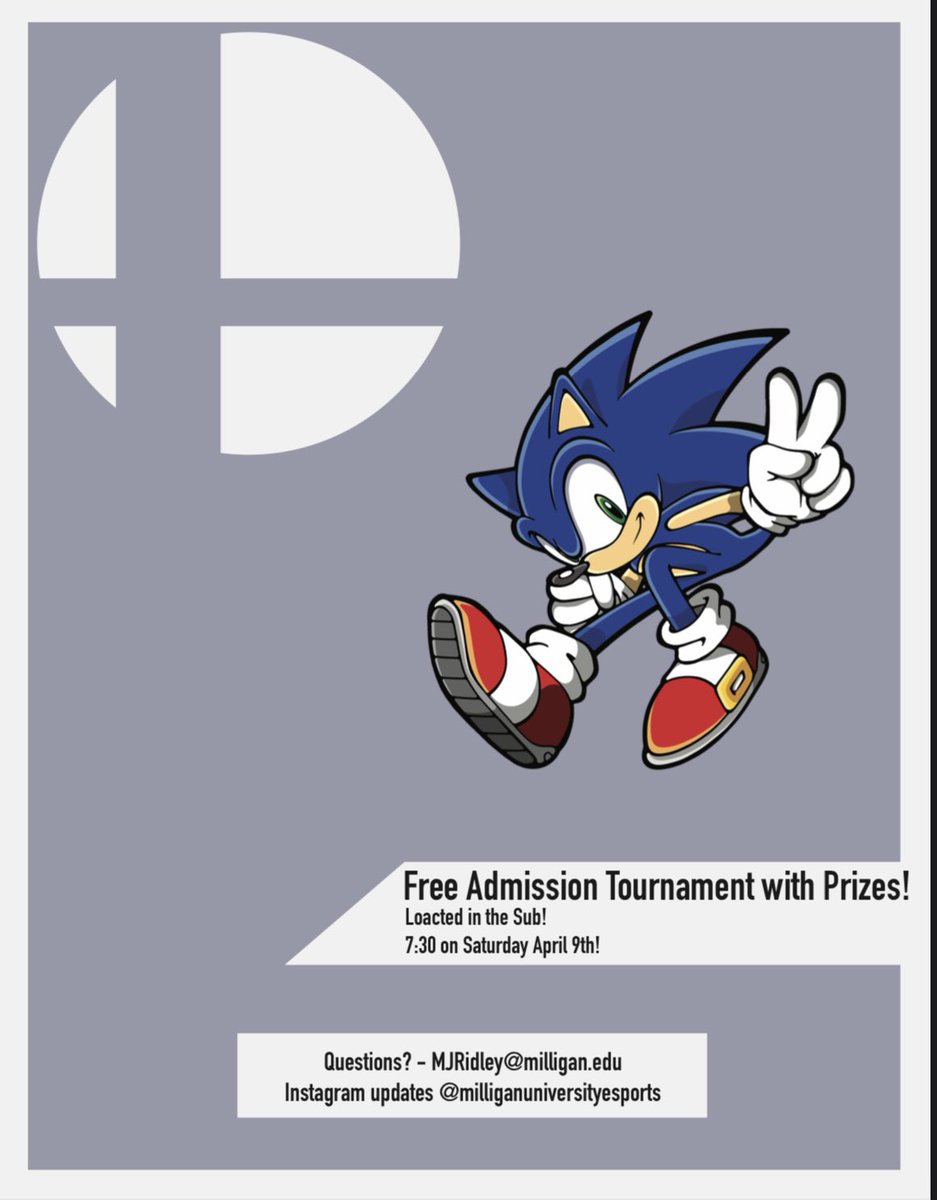 milliganesports's tweet photo. Yo. Grad and undergrad. Come play smash this Saturday. :) https://t.co/Y2ojtRtPbA