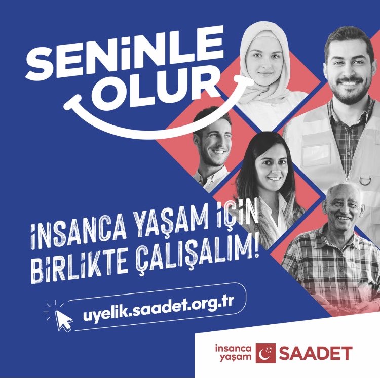 Vatanımız cennet!
Fakat yönetim ve paylaşım adil değil.
Bu adaletsizliğe dur demek,
imkan ve kaynakları adil paylaşmak mümkün!
Adil Devlet, Adil Paylaşım ve İnsanca Yaşam İçin
Sen De Üye Ol; 
Birlikte Değiştirelim!

🔗uyelik.saadet.org.tr