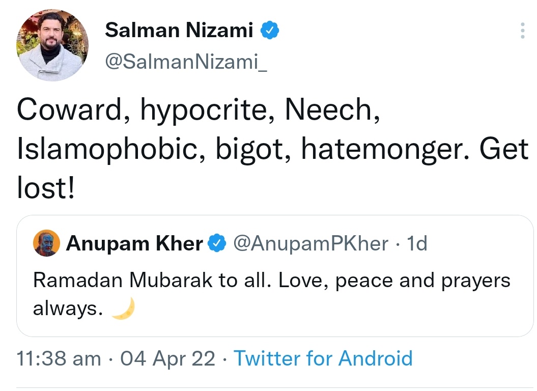MihirkJha's tweet photo. Rahul Gandhi's Left Punja @SalmanNizami_ - He abuses Kashmiri Pandits in free time and when today a Kashmiri Pandit has been shot, he's trying to shield the Terroπists!!
These thugs form core of Sonia's Congress #balkrishan #KashmirFiles https://t.co/OmedWj8C4Q