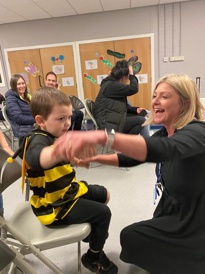 GreenFoldSchool's tweet photo. Smiles from our amazing children, fabulous families and wonderful team - feeling proud! 😀🐣#EYFS #EasterAssembly #Autism #DifferenceNotDeficit #ReasonableAdjustments #Inclusion https://t.co/v4lVi86KAO