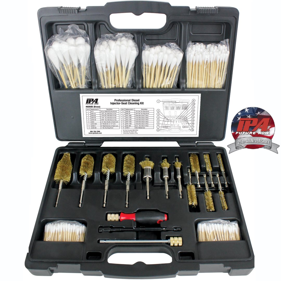 IPAtools's tweet photo. The #8090s, IPA® 's Stainless Steel Specialty Engine Brush Kit is a 17 piece kit, specially designed to clean injector bores and valve seats on most light, medium and heavy-duty diesel motors!

Learn More: https://t.co/wQe7RKPPxH https://t.co/6kqNlQiSL1