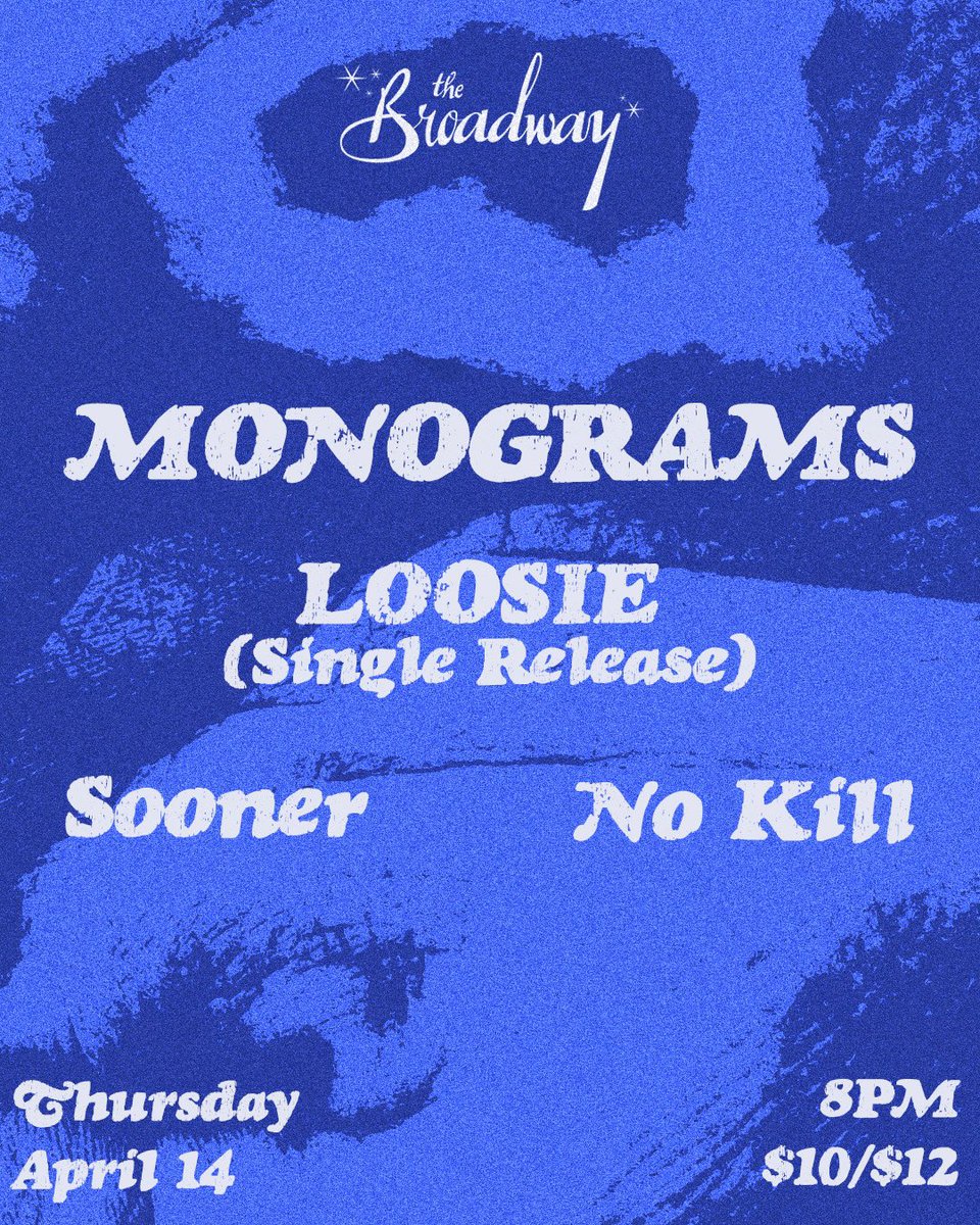 We’re playing at <a href="/thebroadwaybk/">The Broadway</a> next Thursday with <a href="/monogramsmusic/">Monograms</a>, Loosie &amp; <a href="/soonersounds/">s o o n e r</a>. Get your tix: thebroadway.nyc/shows/monogram…