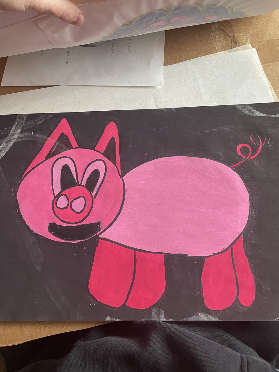 PalomiesDad's tweet photo. Going through my old artwork, come to find out I’ve been a @veefriends holder since 04’. Say hello to the Positive Pink Pig. #DiamondHands #WAGMI https://t.co/1ZW9MVxbCh