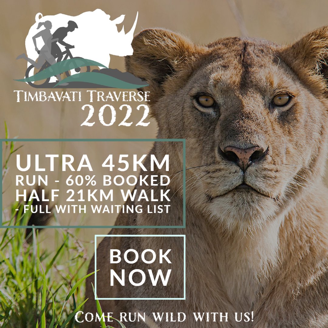 Entires close in early May 2022! Run in big five territories & give back to a great cause. Enter today - timbavatitraverse.co.za