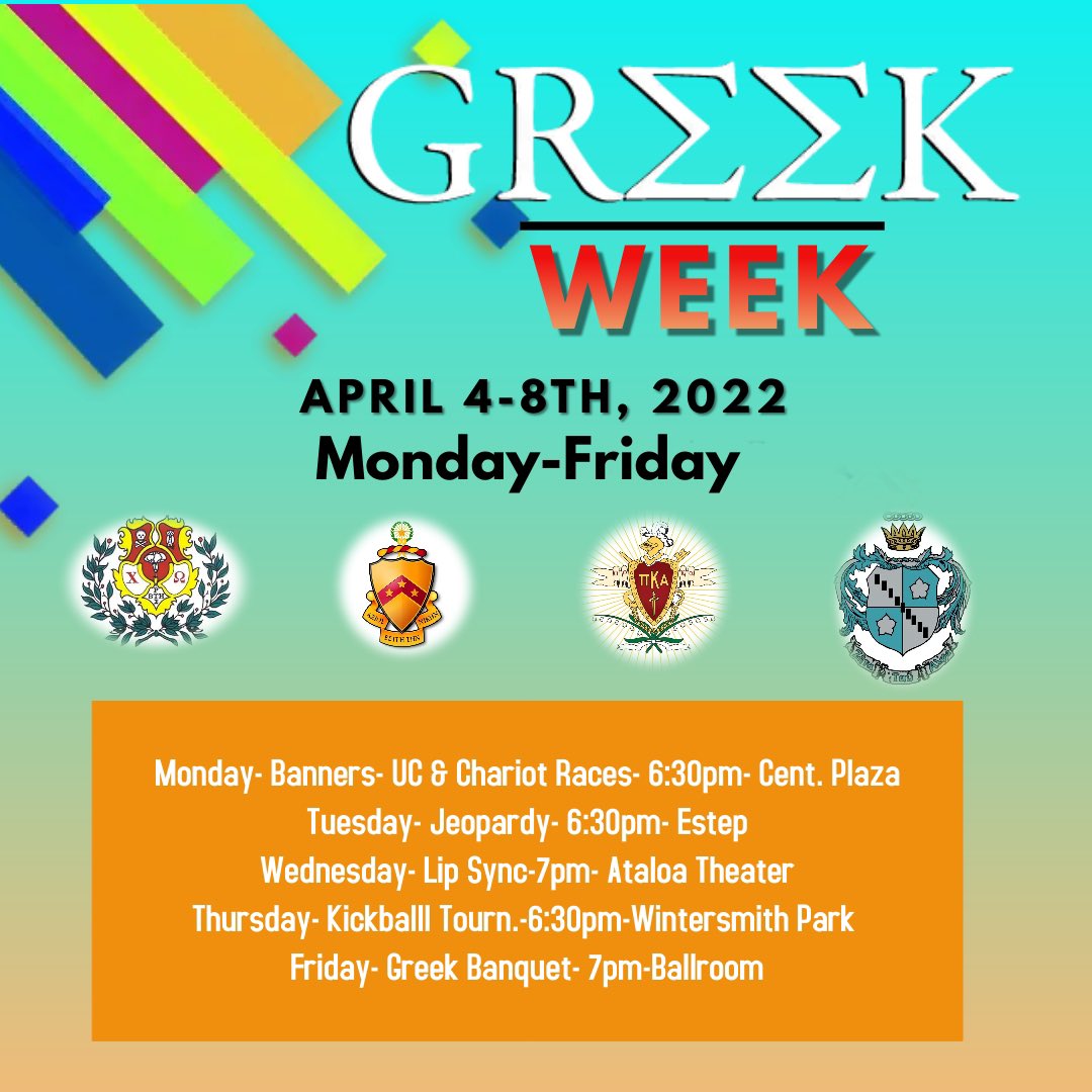 Come out and look what our Greeks have plan for this week!!!!!
