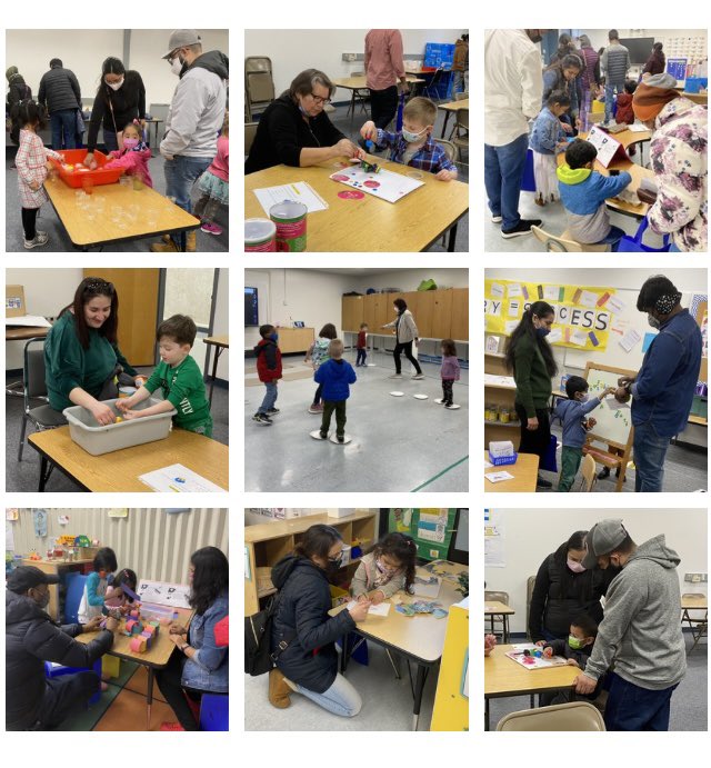 Students and their families had a great time at Family Engagement Night! They worked on activities focusing on their math, fine motor, gross motor, language/literacy, art, sensory, and science skills!