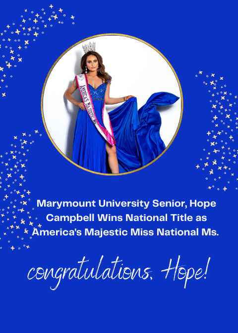 Congratulations to Communication senior Hope Campbell, for winning the title of America’s Majestic Miss National Ms. Follow <a href="/ammnational/">AMM National School</a>.ms on Instagram and Facebook to learn more information and follow Hope’s journey as she completes her reign! #StudentSpotlight