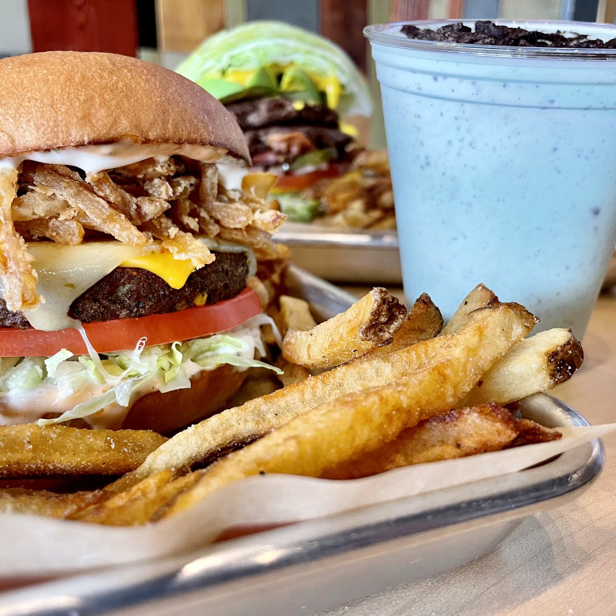 MooyahOC's tweet photo. Let's #SHAKEonit! Enjoy a FREE Little MOO #Shake with any #Burger & #Fries purchase now thru 4/10. πππ²π₯€ #MOOYAH #Ridiculicious #freeshake #mintoreo #bestburger #icecreamshake #littlemoo #paleoburger #meatlessbeast #frenchfries #burgerandfries #shakeit https://t.co/kG4EU92EB8 https://t.co/YvbgMADPV6
