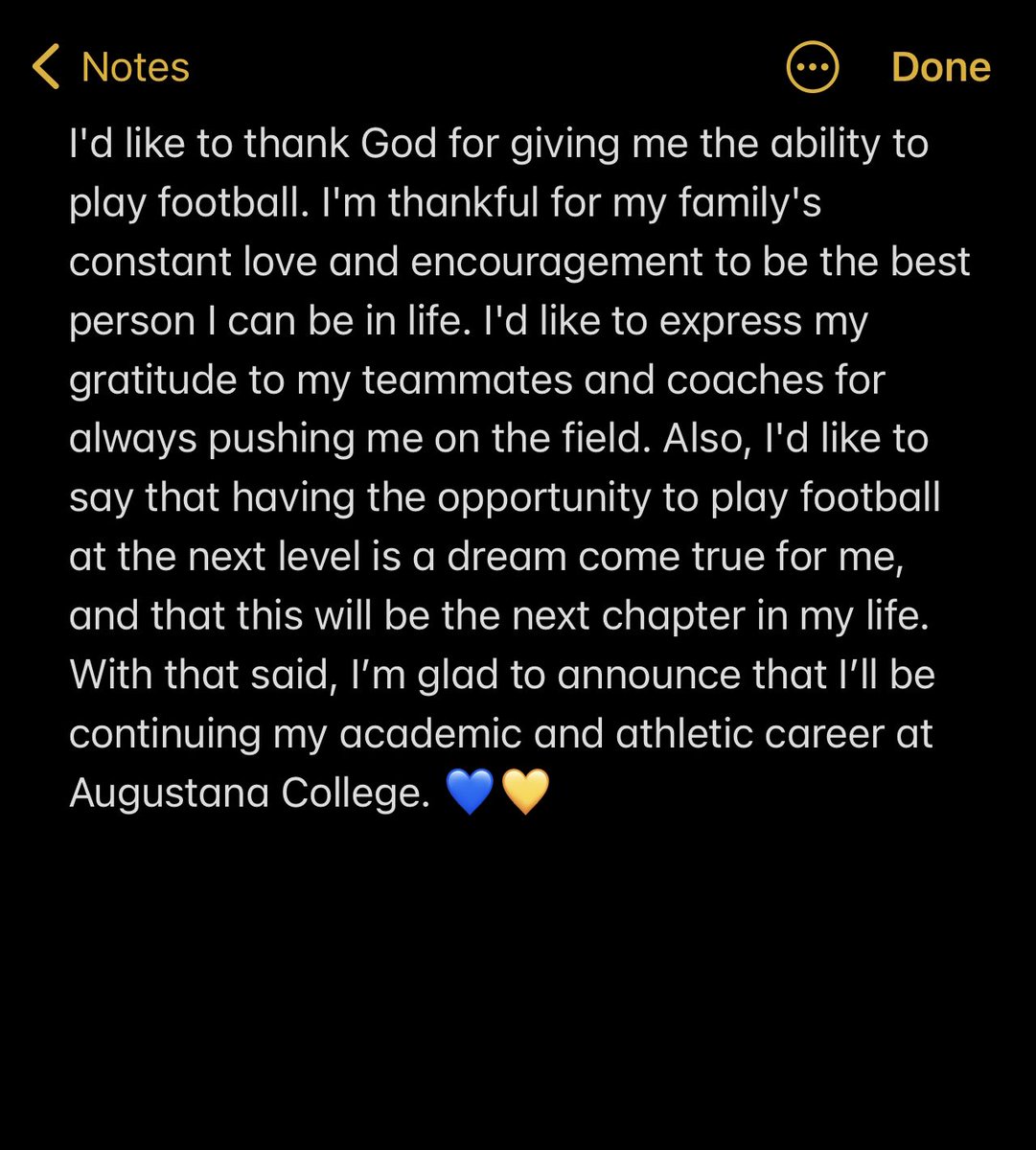 100% committed 💛💙 <a href="/KankakeeFB/">Kankakee Kays Football</a> <a href="/AugieILfootball/">Augustana Football</a> <a href="/SportswithEj/">Coach EJ</a> @CoachHartKHS <a href="/Coach19Bell/">Stephen Bell</a> <a href="/Kendrick_Crite/">Kendrick Crite</a> <a href="/_CoachPowell/">Taylor Powell</a>